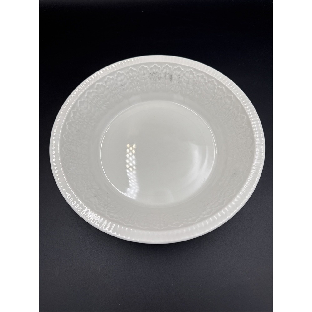 1 Pontesa ironstone spain Serving Bowl White Leaf Pattern 9.25" FLAW